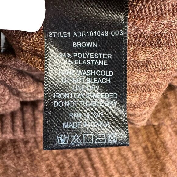 ASTR The Label Hi-Slit ribbed brown stretch knit Midi Dress Sz Medium Bodycon - Picture 9 of 10